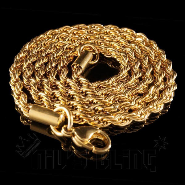 18K Black Gold Rope Chain – Niv's Bling