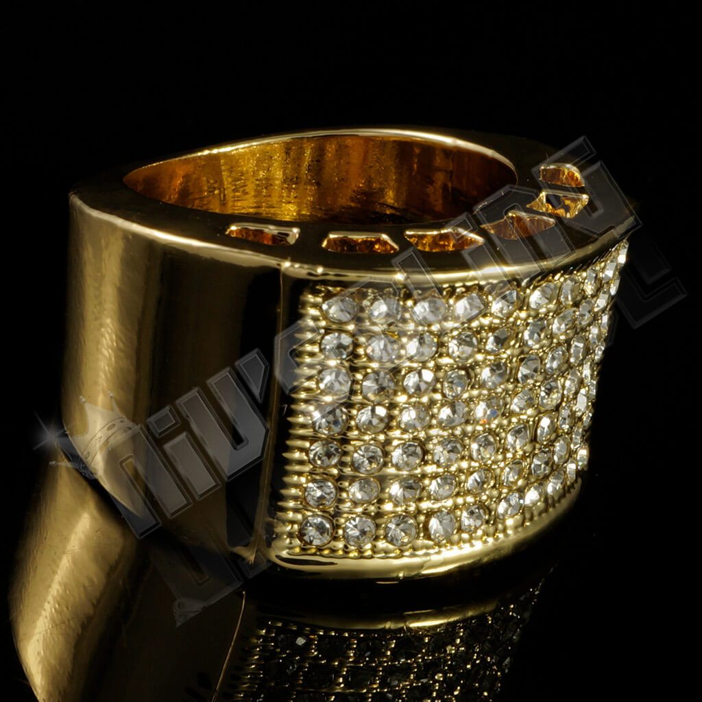 Real Solid 925 Sterling Silver Men's Diamond Pinky Ring Hip Hop Iced Jewelry