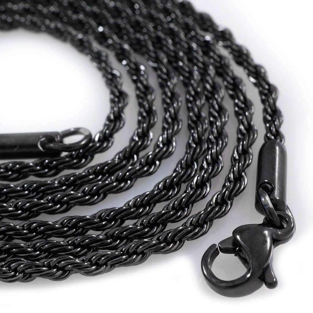 18K Black Gold Rope Chain – Niv's Bling